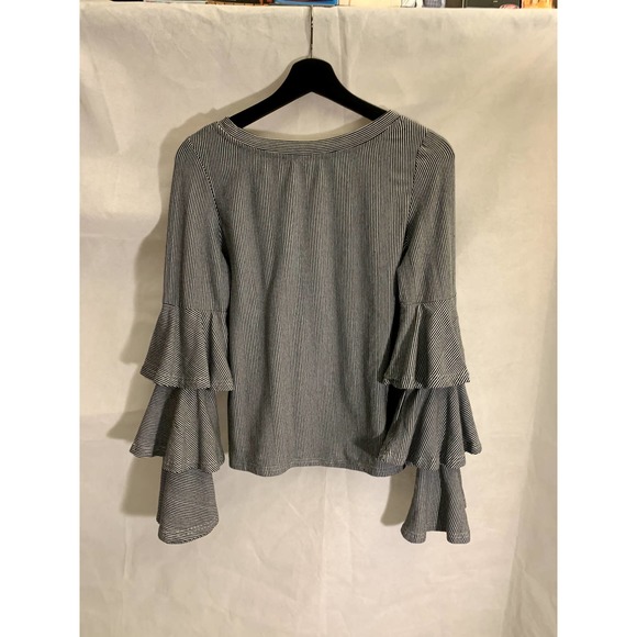 Long sleeve striped blouse with three tier sleeves Women size XS - Picture 11 of 11